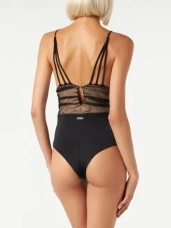 Nude One Piece Swimsuit Josephine -MC2 Saint Barth Shop tulle black onepiece swimsuit 2
