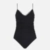 Black One Piece Swimsuit Francoise With Tulle -MC2 Saint Barth Shop tulle onepiece swimsuit woman 4