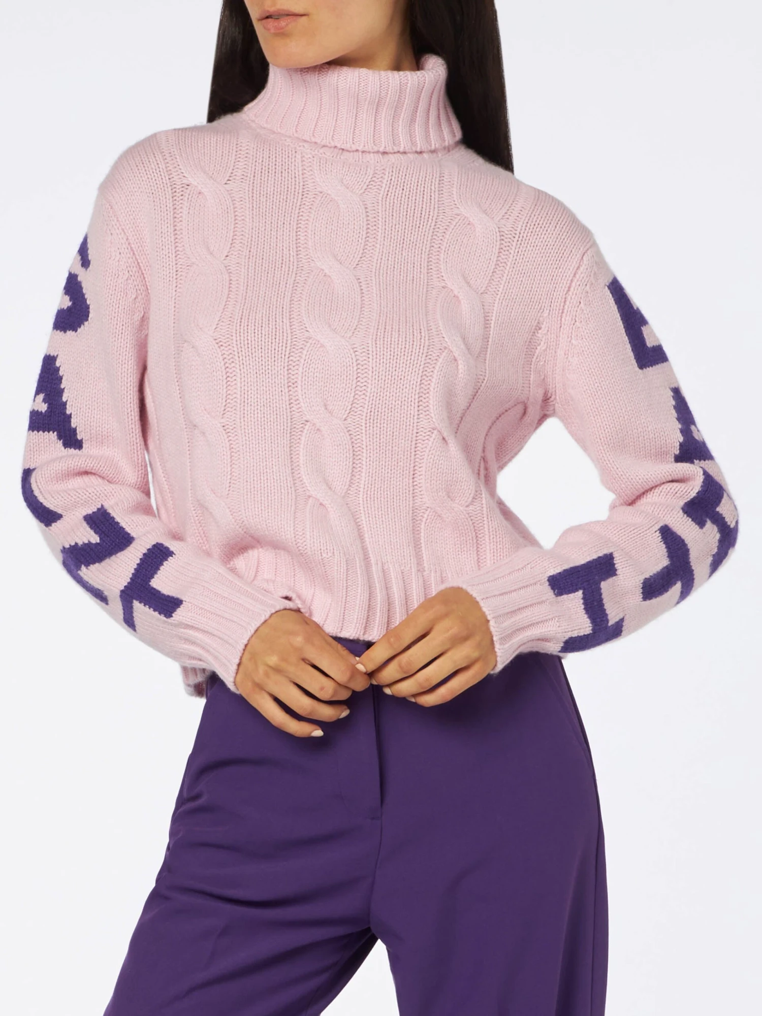 MC2 Saint Barth Woman Turtleneck Braided Sweater With Saint Barth Jacquard 3 MC2 Saint Barth Woman Turtleneck Braided Sweater With Saint Barth Jacquard