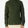 MC2 Saint Barth Man Turtleneck Braided Sweater With Fuori Pista Jacquard -MC2 Saint Barth Shop turtleneck man green fuoripista 1