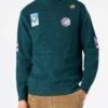 MC2 Saint Barth Man Green Turtle-neck Sweater -MC2 Saint Barth Shop turtleneck man green patch 1