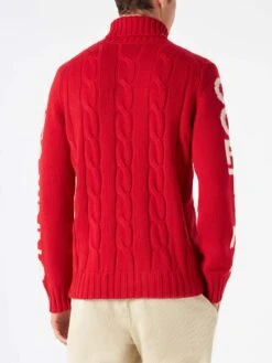 MC2 Saint Barth Man Turtleneck Braided Sweater With Cortina Ampezzo Print 8 MC2 Saint Barth Man Turtleneck Braided Sweater With Cortina Ampezzo Print -MC2 Saint Barth Shop turtleneck man red cortina 2
