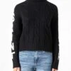 MC2 Saint Barth Woman Black Turtleneck Braided Sweater 1 MC2 Saint Barth Woman Black Turtleneck Braided Sweater -MC2 Saint Barth Shop turtleneck sweater woman black 1