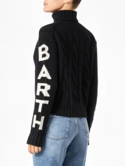 MC2 Saint Barth Woman Black Turtleneck Braided Sweater -MC2 Saint Barth Shop turtleneck sweater woman black 2
