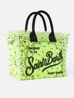 MC2 Saint Barth Vanity Canvas Shoulder Bag With Fluo Yellow Bandanna Print -MC2 Saint Barth Shop vanity canvas bandanna bag 3 e9d5610d fbc8 42a2 9088 d9898d4f57a8