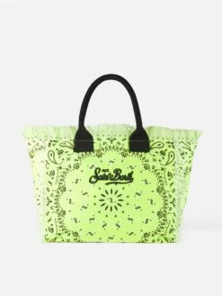 MC2 Saint Barth Vanity Canvas Shoulder Bag With Fluo Yellow Bandanna Print -MC2 Saint Barth Shop vanity canvas bandanna bag 4 c63064b6 596d 424c b2f3 95e184400696