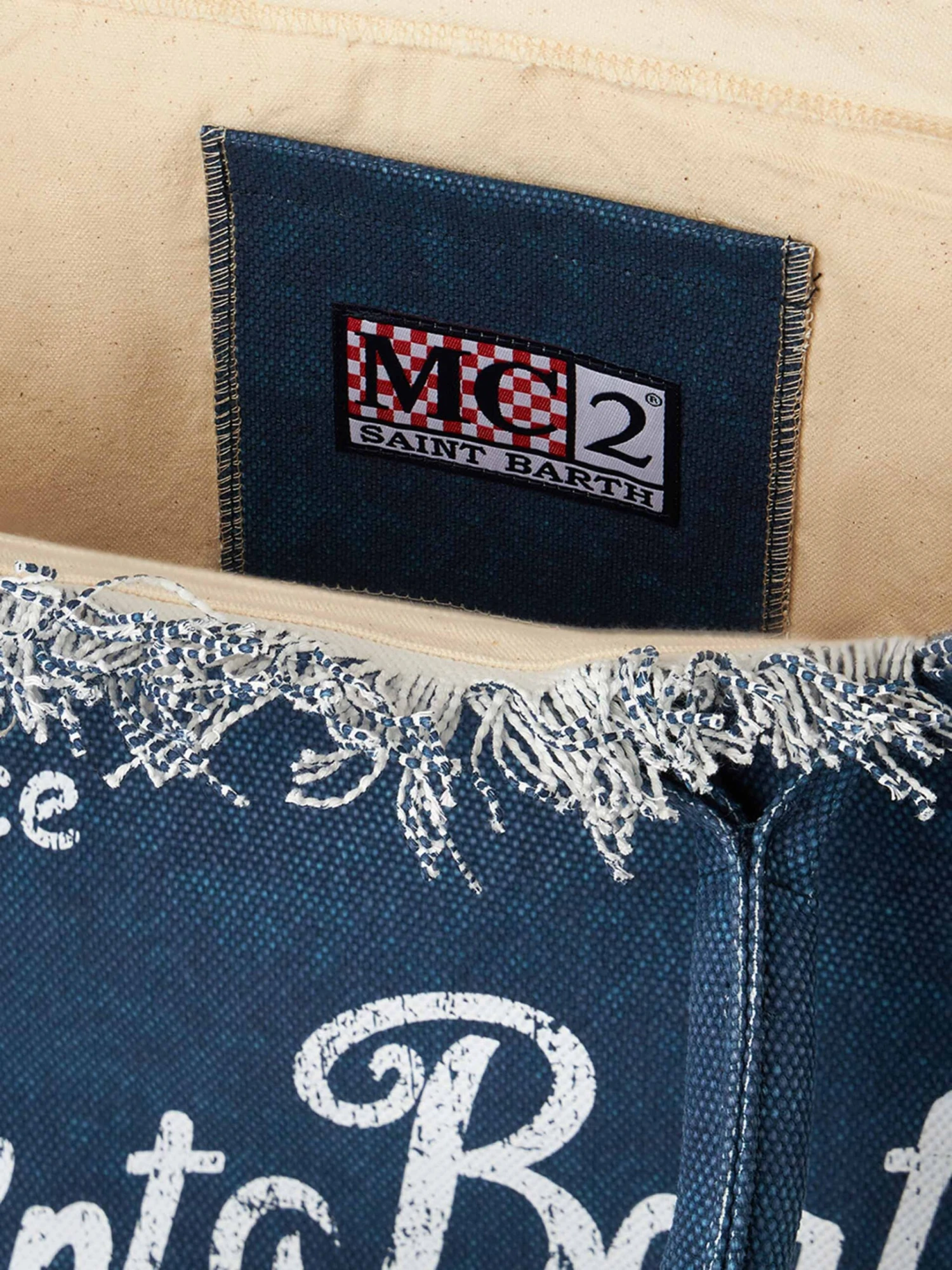 MC2 Saint Barth Indigo Cotton Canvas Vanity Tote Bag 6 MC2 Saint Barth Indigo Cotton Canvas Vanity Tote Bag - Image 4