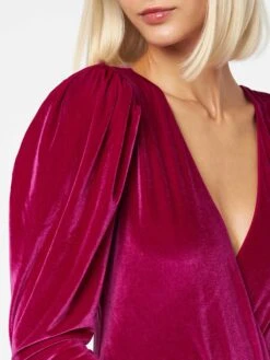 Fucsia Velvet Bodywear / One Piece Swimsuit -MC2 Saint Barth Shop velvet boysuit fuchsia woman 3