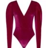 Fucsia Velvet Bodywear / One Piece Swimsuit -MC2 Saint Barth Shop velvet boysuit woman fuchsia 4