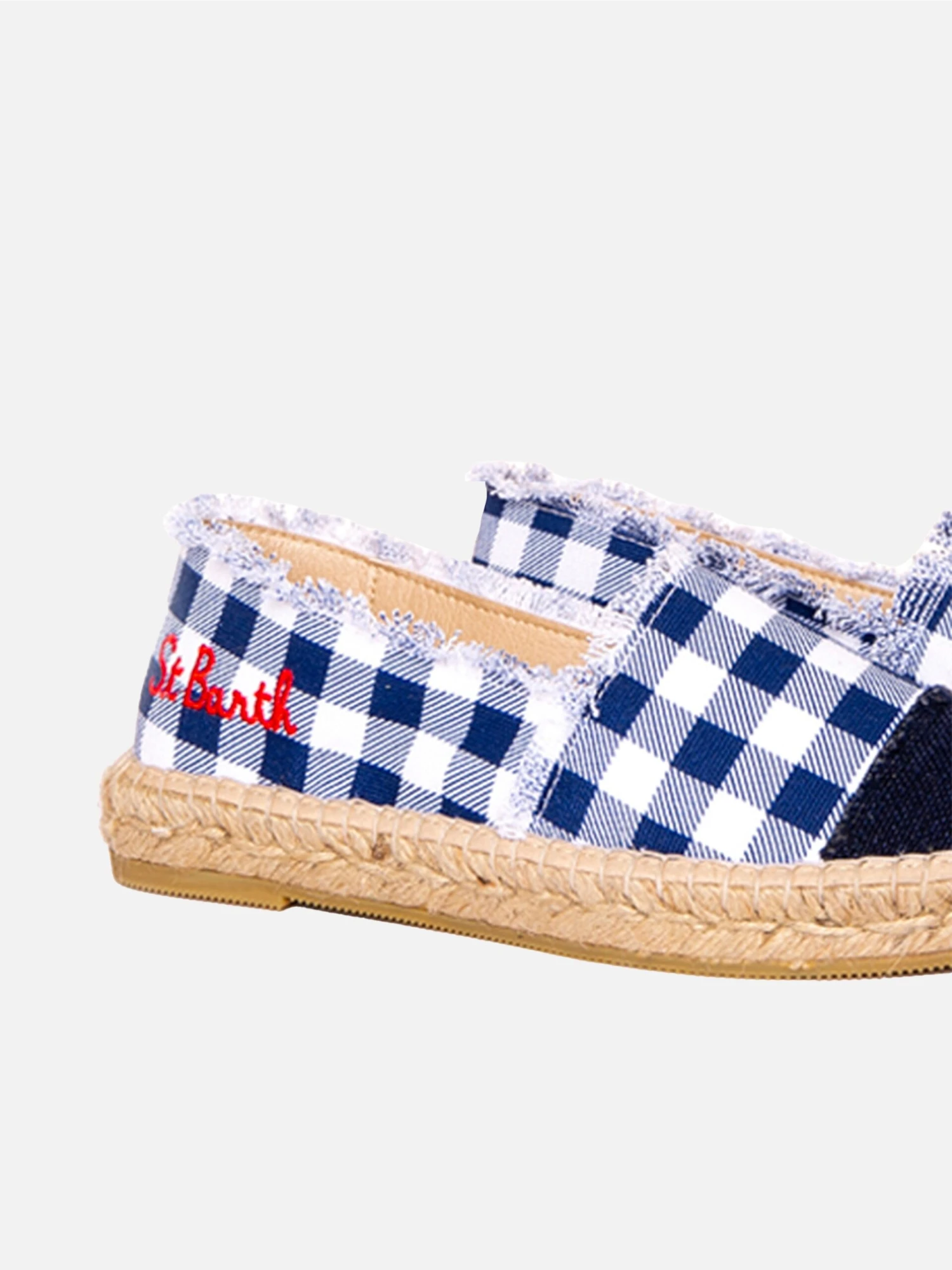 Gingham Print Canvas Espadrillas With Embroidery 4 Gingham Print Canvas Espadrillas With Embroidery - Image 2