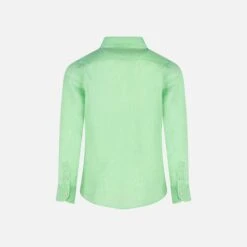 MC2 Saint Barth Water Fluo Green Kid Linen Shirt Agnes 7 MC2 Saint Barth Water Fluo Green Kid Linen Shirt Agnes -MC2 Saint Barth Shop watercolor fluo green linen shirt boy 2