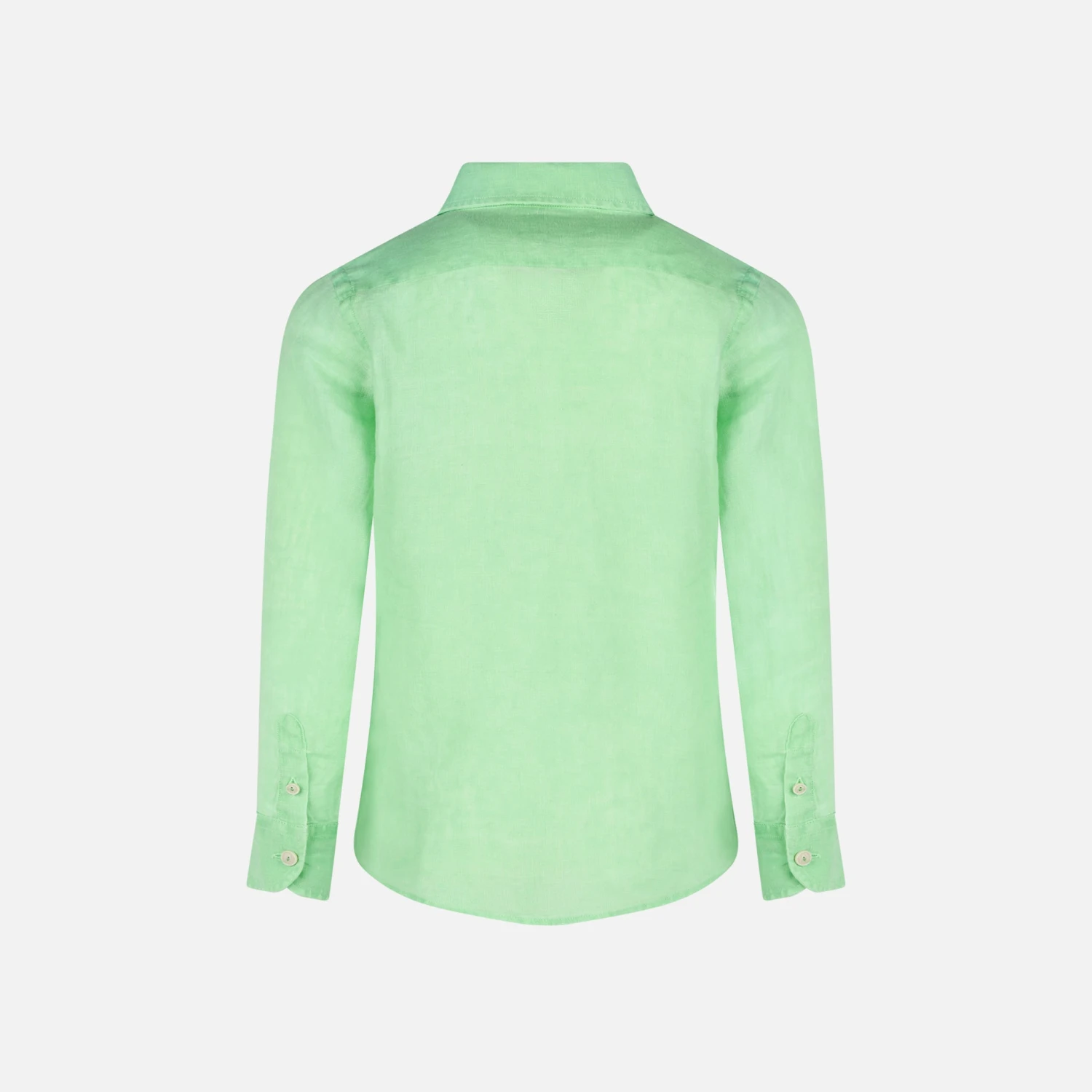 MC2 Saint Barth Water Fluo Green Kid Linen Shirt Agnes 5 MC2 Saint Barth Water Fluo Green Kid Linen Shirt Agnes - Image 3