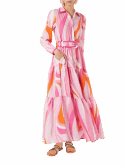 MC2 Saint Barth Multicolor Shape Wave Dress Marbella With Embroideries