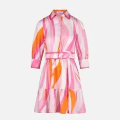 MC2 Saint Barth Shape Wave Print Linen Short Dress Daisi -MC2 Saint Barth Shop wave linen dress woman 4