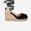 Black Print Canvas Espadrillas With Hight Wedge And Ankle Lace -MC2 Saint Barth Shop wedges espadrille canvas jute 4 545f0c9e 3db0 49a5 bb79 9a4380ae64b3