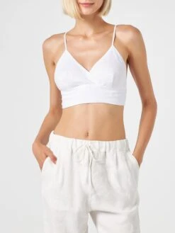 MC2 Saint Barth White Linen Bralette Top