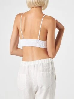 MC2 Saint Barth White Linen Bralette Top -MC2 Saint Barth Shop white linen crop top 2