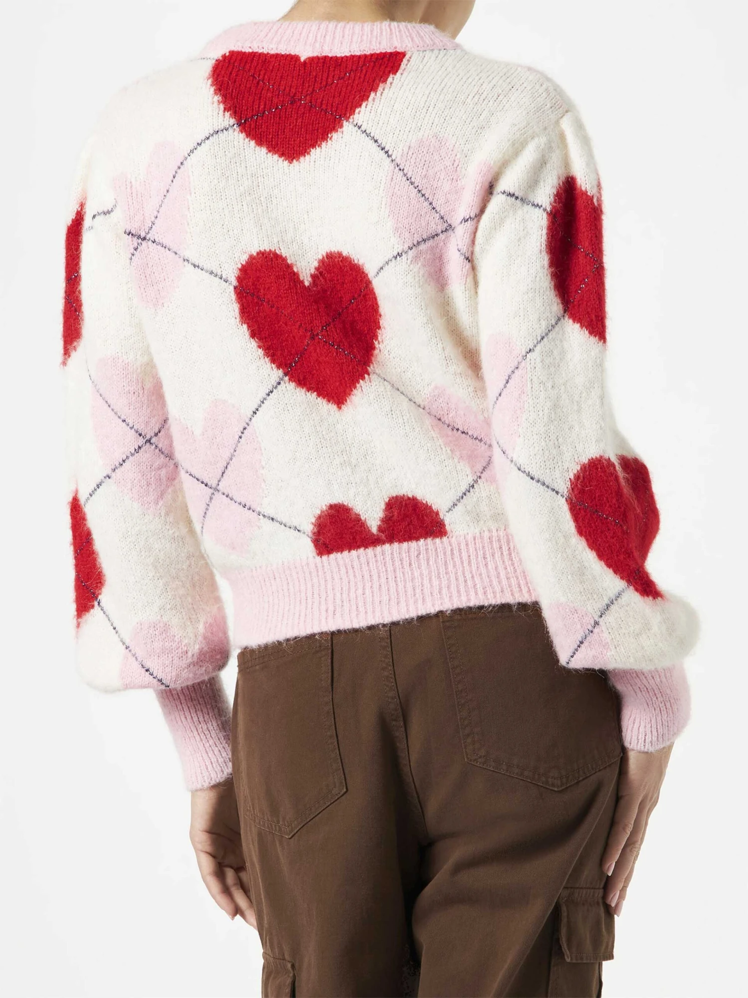 MC2 Saint Barth Woman Brushed Striped Sweater With Heart Pattern 4 MC2 Saint Barth Woman Brushed Striped Sweater With Heart Pattern - Image 2