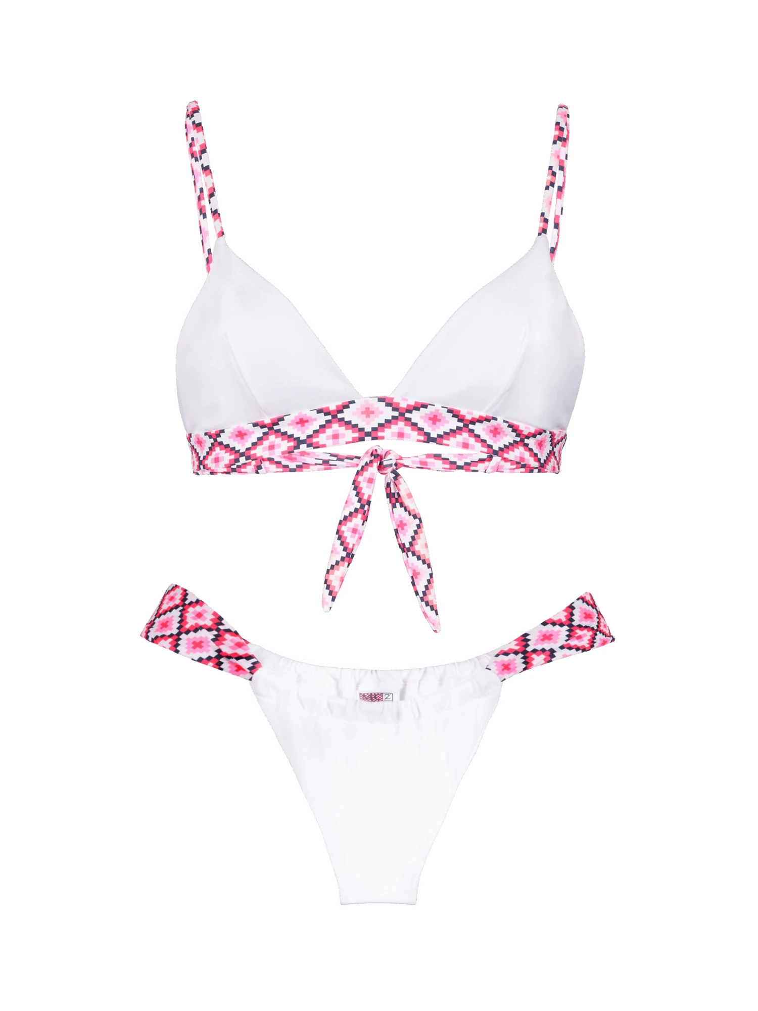 MC2 Saint Barth Woman Triangle Bikini With Geometric Pattern 3 MC2 Saint Barth Woman Triangle Bikini With Geometric Pattern