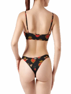 Woman Sacred Hearts Bralette Bikini 8 Woman Sacred Hearts Bralette Bikini -MC2 Saint Barth Shop woman black bikini sacred heart 2