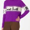 MC2 Saint Barth Woman Half-turtleneck Sweater With Saint Barth Lettering