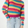 Brushed Knit Striped Sweater With Puff Sleeves -MC2 Saint Barth Shop woman brushed sweater multicolor 1 1