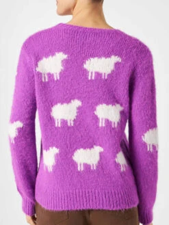 MC2 Saint Barth Woman Brushed Sweater With Sheeps And Non Ho Sonno Embroidery -MC2 Saint Barth Shop woman brushed sweater with sheeps and non ho sonno embroidery1