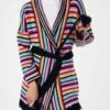 Multicolor Crochet Coat With Belt -MC2 Saint Barth Shop woman cardigan belt multicolor 1 99bf8e74 1ab1 4458 873d b9e7d54ecb29