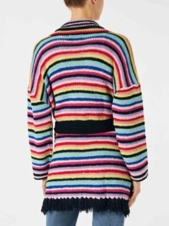 Multicolor Crochet Coat With Belt -MC2 Saint Barth Shop woman cardigan belt multicolor 2 bc22d1cc 2a1a 4103 ba22 2cd88b1b9626