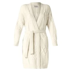 Maxi Cardigan Daba With Embroidery And Belt 9 Maxi Cardigan Daba With Embroidery And Belt -MC2 Saint Barth Shop woman cardigan belt white