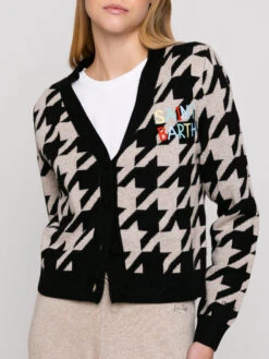 Woman Cropped Cardigan With Saint Barth Embroidery