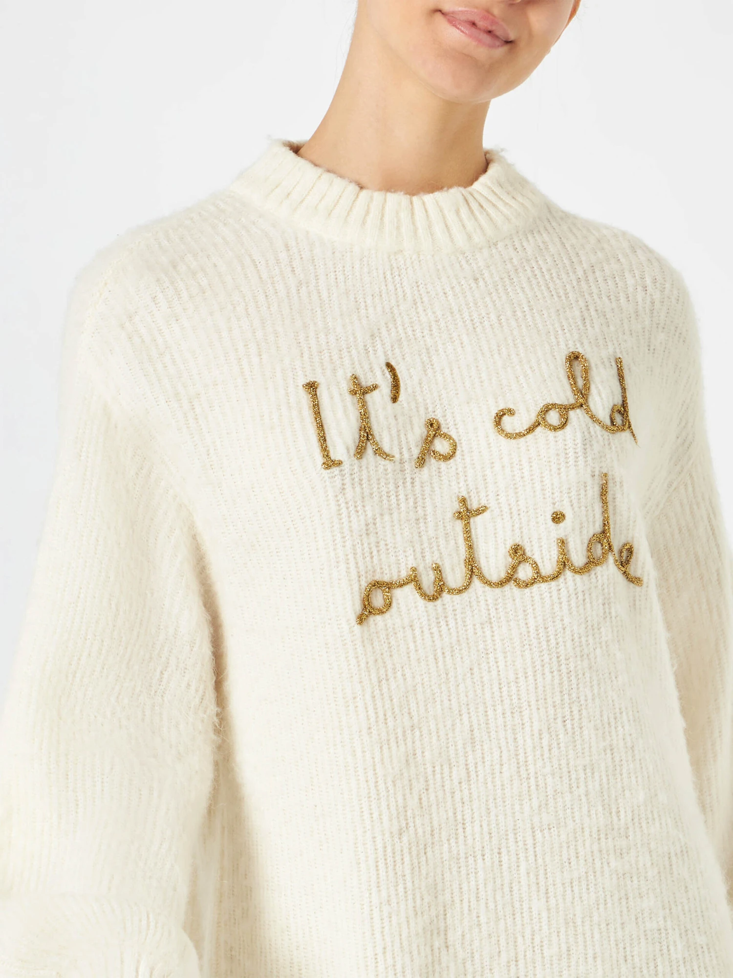 Brushed Knit Dress With It's Cold Outside Embroidery 4 Brushed Knit Dress With It's Cold Outside Embroidery - Image 2