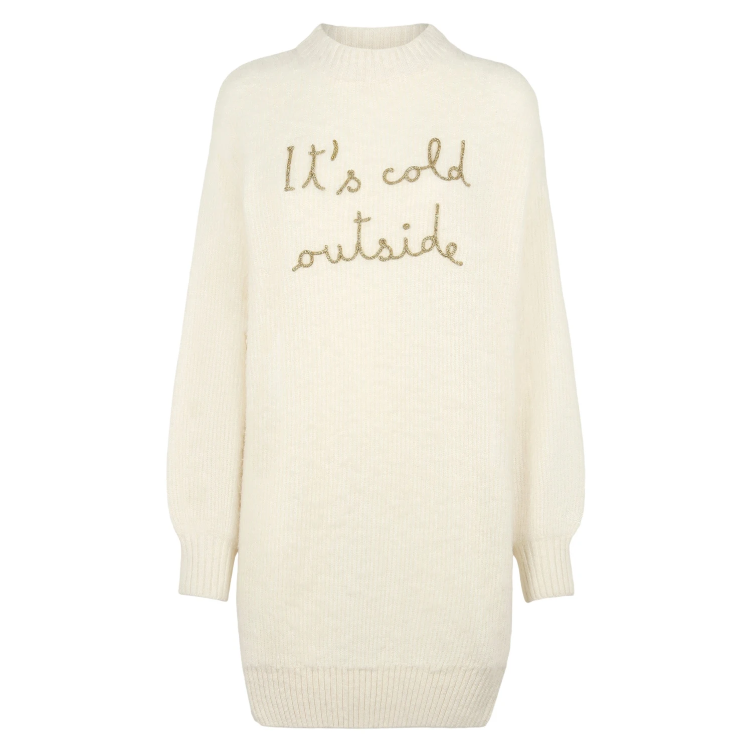 Brushed Knit Dress With It's Cold Outside Embroidery 6 Brushed Knit Dress With It's Cold Outside Embroidery - Image 4