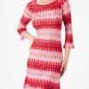 Multicolor Red Knitted Mini Dress