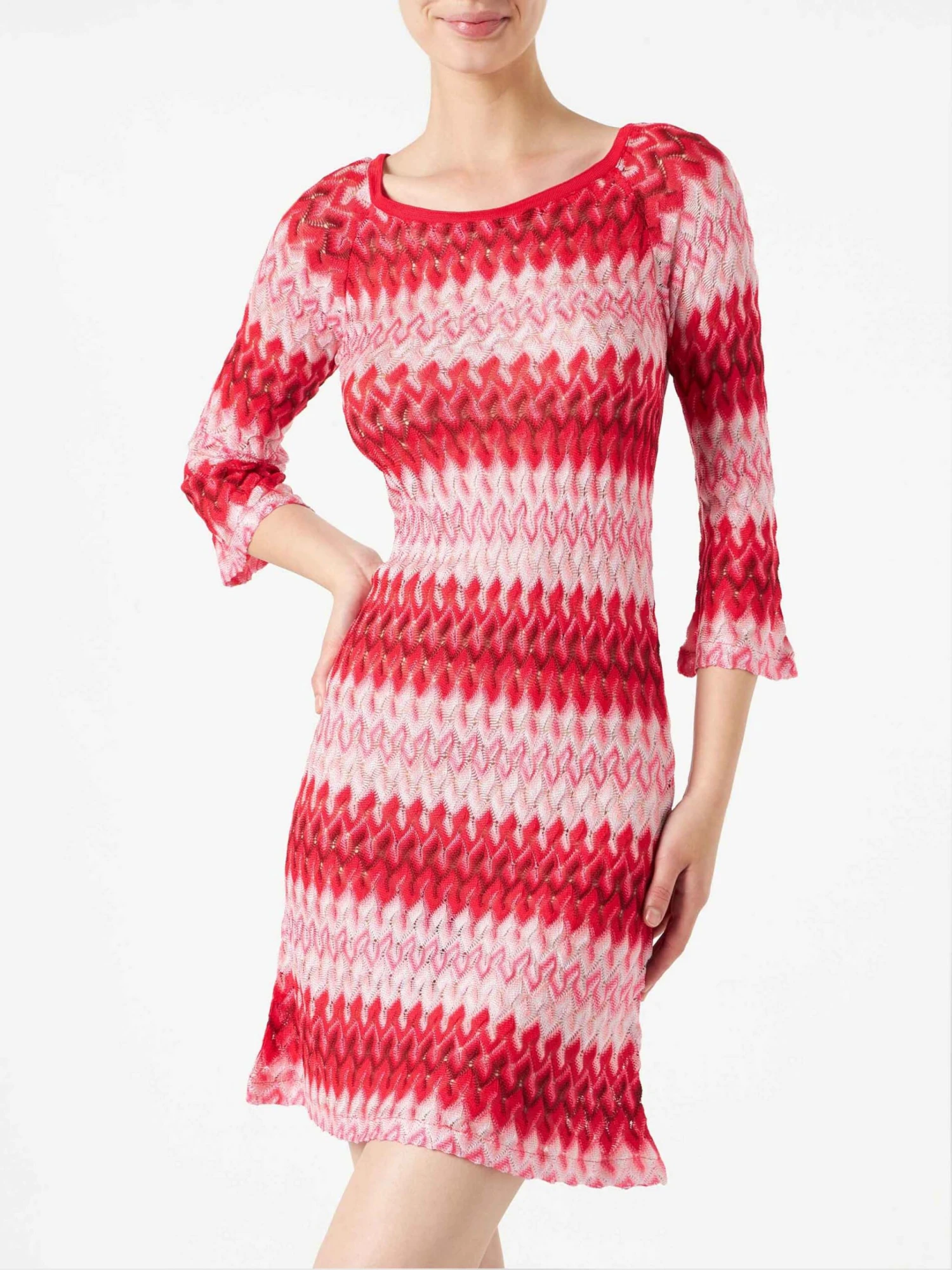 Multicolor Red Knitted Mini Dress 3 Multicolor Red Knitted Mini Dress