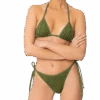 MC2 Saint Barth Woman Forest Green Crinkle Triangle Bikini -MC2 Saint Barth Shop woman forest green wrinkle triangle bikini3