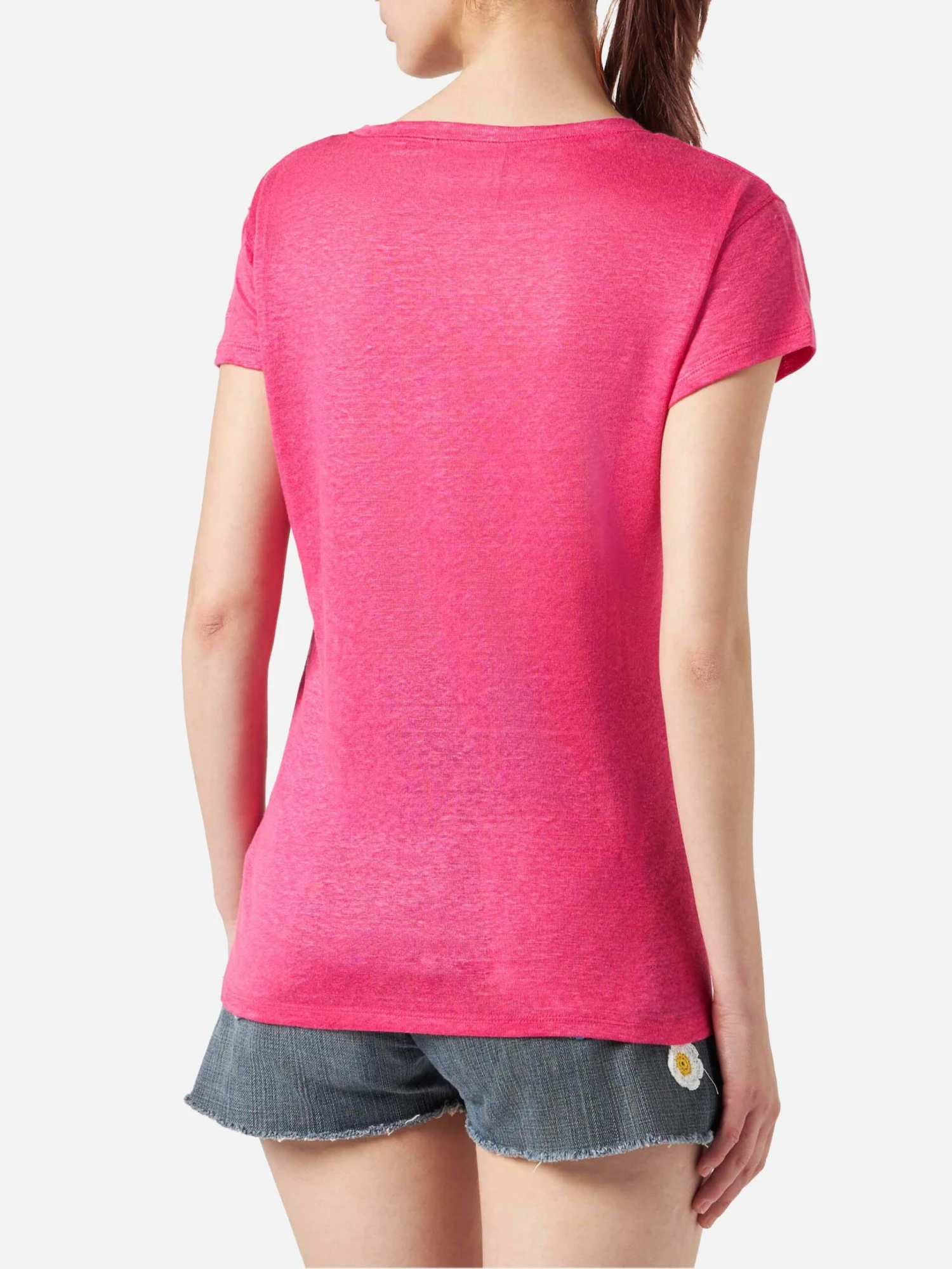 MC2 Saint Barth Woman Fuchsia Linen T-shirt 5 MC2 Saint Barth Woman Fuchsia Linen T-shirt - Image 3