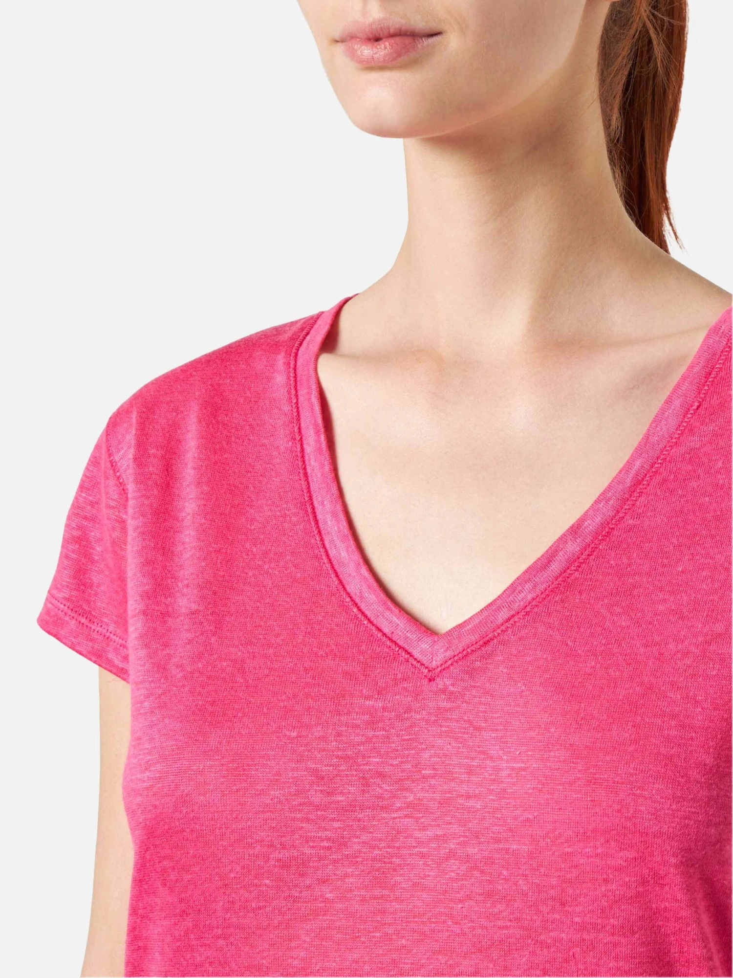 MC2 Saint Barth Woman Fuchsia Linen T-shirt 4 MC2 Saint Barth Woman Fuchsia Linen T-shirt - Image 2