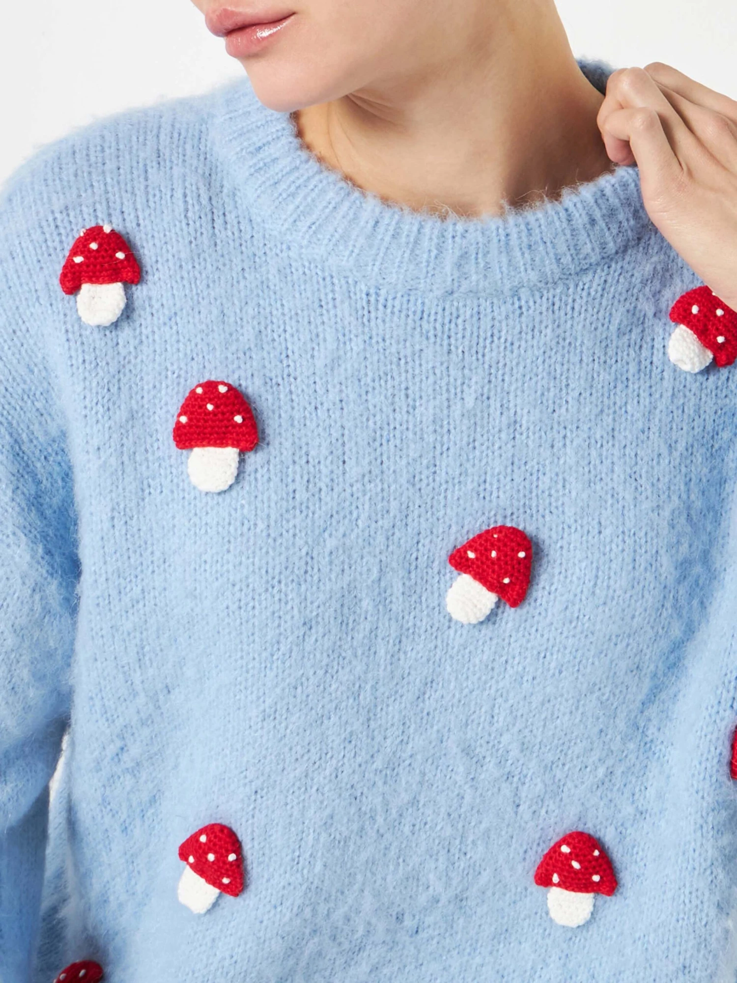 MC2 Saint Barth Woman Brushed Crewneck Sweater With Mushroom Appliqué 4 MC2 Saint Barth Woman Brushed Crewneck Sweater With Mushroom Appliqué - Image 2