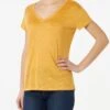 MC2 Saint Barth Woman Ochre Linen T-shirt