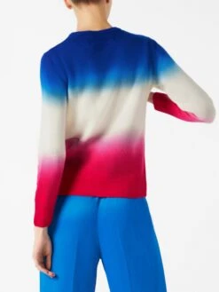 Woman Sweater With Purple And Fucsia Gradient -MC2 Saint Barth Shop woman puffy violet bandanna 2 4ed29aa2 f7c3 439c 9bbe 8a774c473a4f