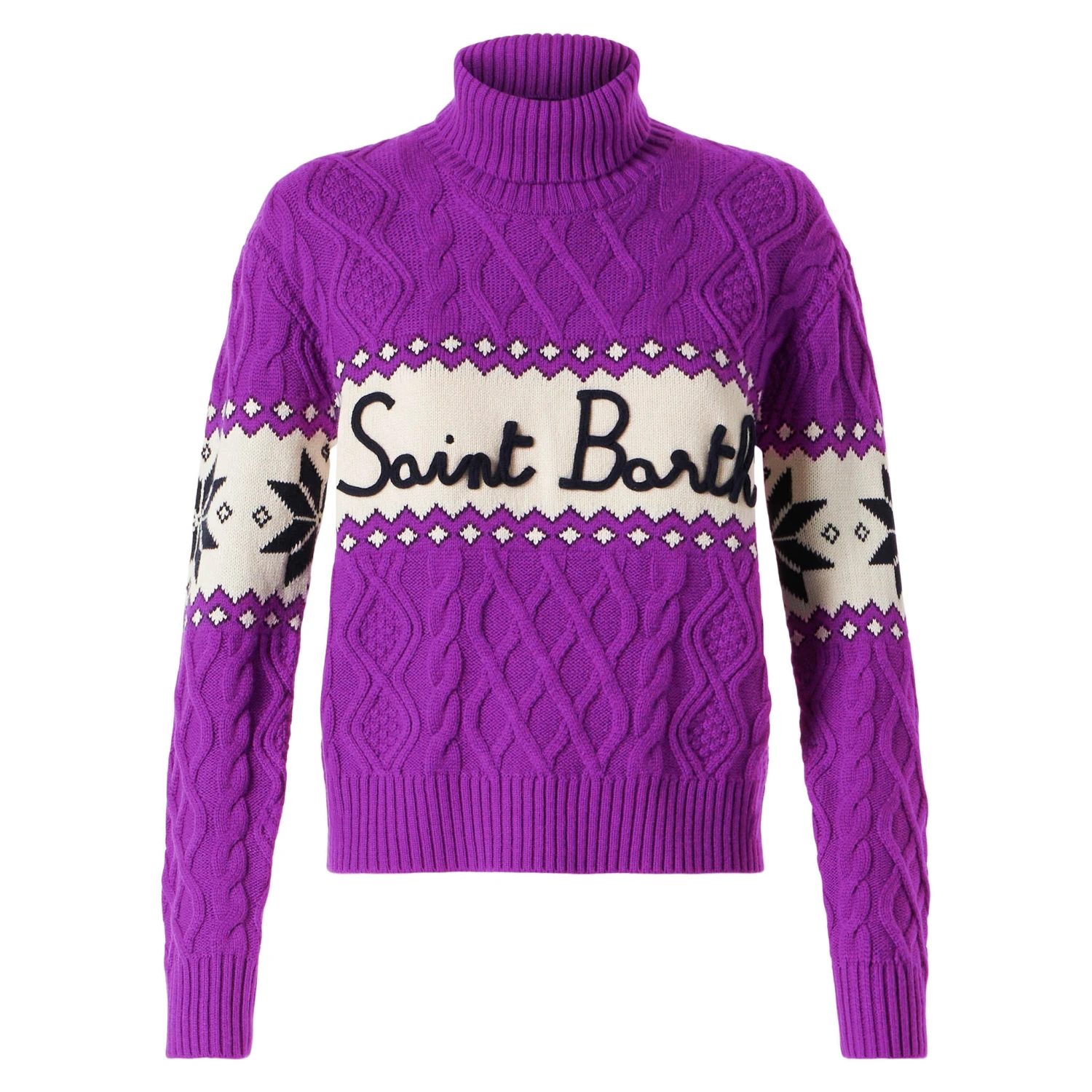 MC2 Saint Barth Woman Half-turtleneck Sweater With Saint Barth Lettering 6 MC2 Saint Barth Woman Half-turtleneck Sweater With Saint Barth Lettering - Image 4