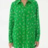 MC2 Saint Barth Green Paisley Linen Shirt -MC2 Saint Barth Shop woman shirts green bandanna 1