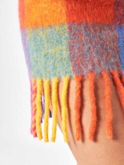 MC2 Saint Barth Woman Skirt With Fringes -MC2 Saint Barth Shop woman skirt wool check multicolor 6