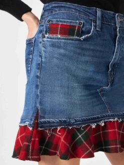 MC2 Saint Barth Woman Vintage Jeans Skirt With Tartan Details 10 MC2 Saint Barth Woman Vintage Jeans Skirt With Tartan Details -MC2 Saint Barth Shop woman skirts denim tartan 5