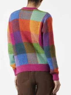MC2 Saint Barth Woman Brushed Sweater With Check Pattern -MC2 Saint Barth Shop woman sweater check multicolor 2