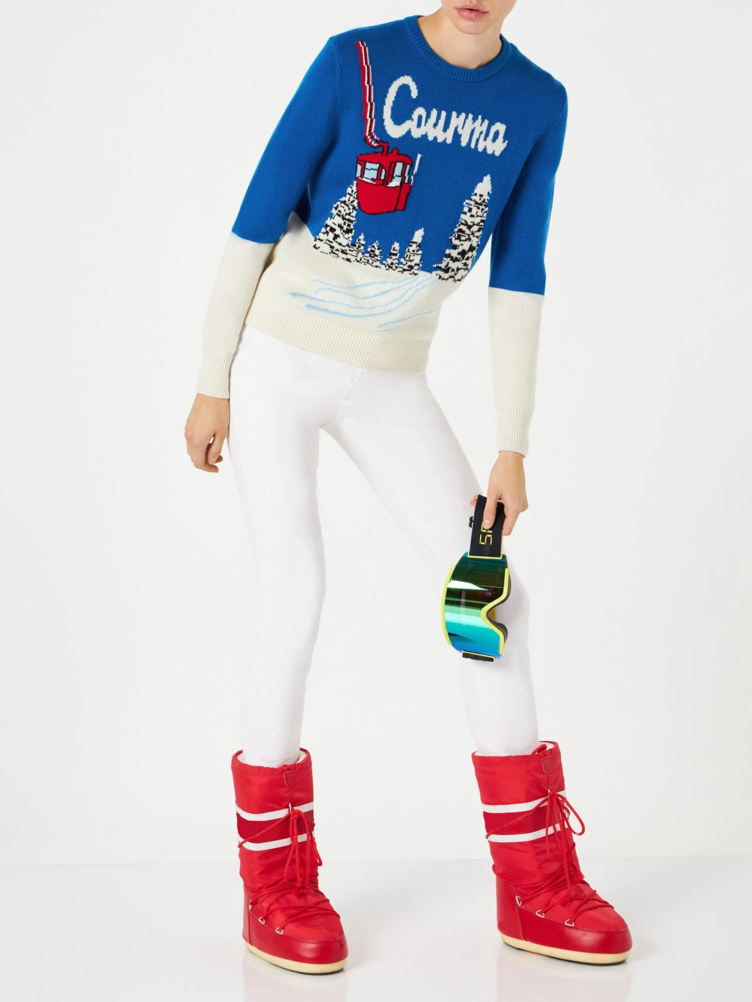 Woman Sweater With Courma Vintage Postcard Print 4 Woman Sweater With Courma Vintage Postcard Print - Image 2