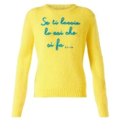 MC2 Saint Barth Woman Yellow Brushed Sweater With Embroidery 9 MC2 Saint Barth Woman Yellow Brushed Sweater With Embroidery -MC2 Saint Barth Shop woman sweater embroidery yellow 1