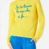 MC2 Saint Barth Woman Yellow Brushed Sweater With Embroidery -MC2 Saint Barth Shop woman sweater embroidery yellow 2