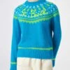 MC2 Saint Barth Woman Light Blue Crewneck Nordic Jacquard Sweater -MC2 Saint Barth Shop woman sweater nordic turquoise 2